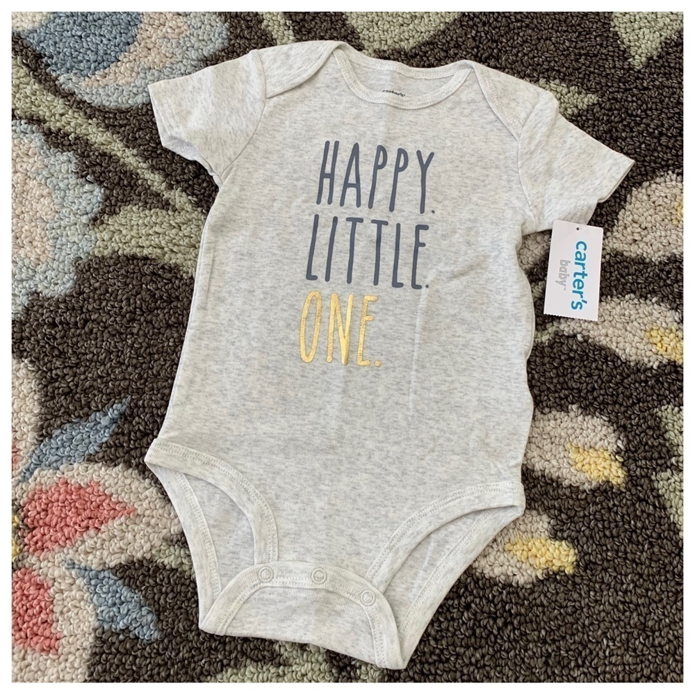 Carter’s 1st First Birthday Happy Little One Onesie Outfit 18 Months Cake Smash